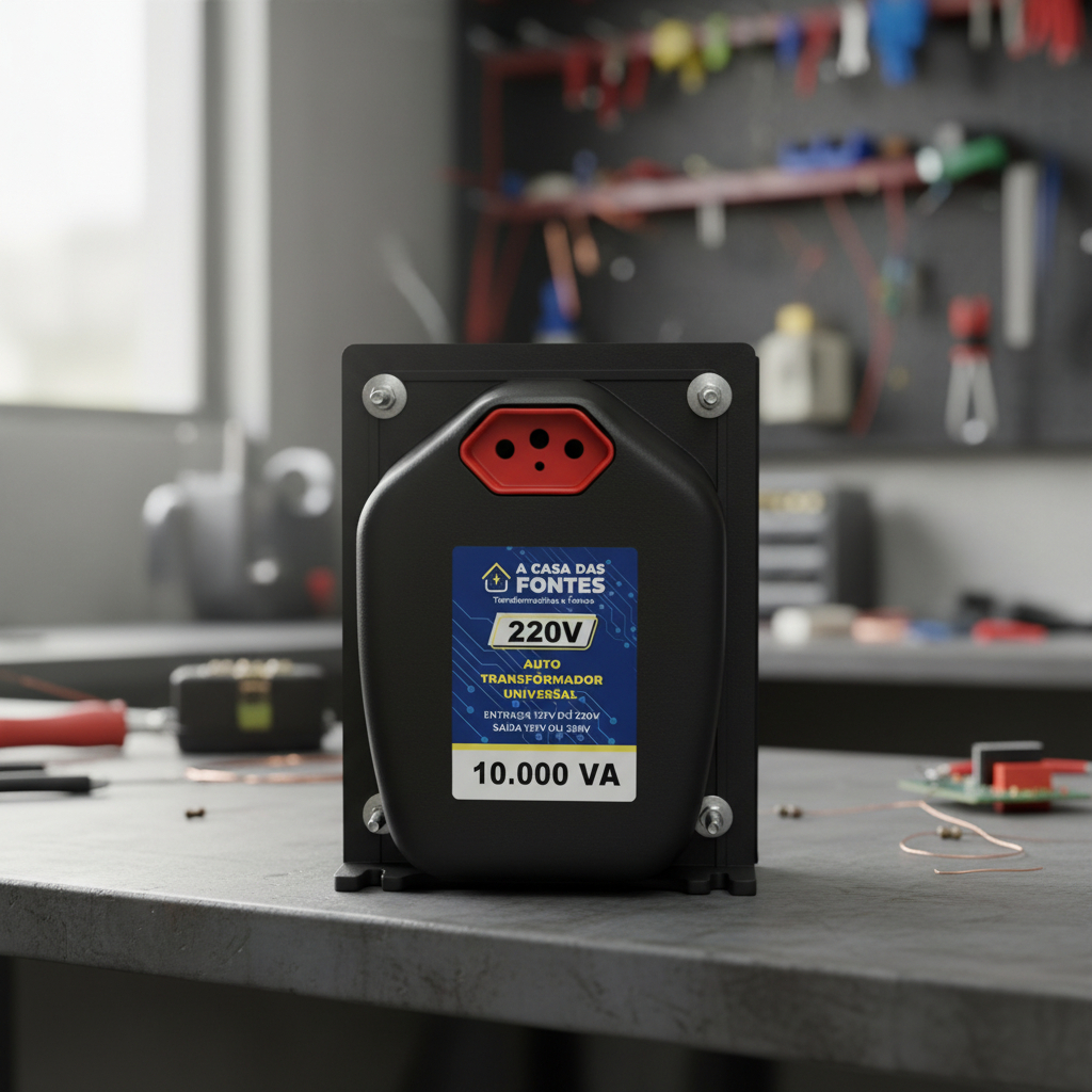 Auto Transformador Bivolt 10.000VA 110V/220V 18000 BTUS Potente Tomada