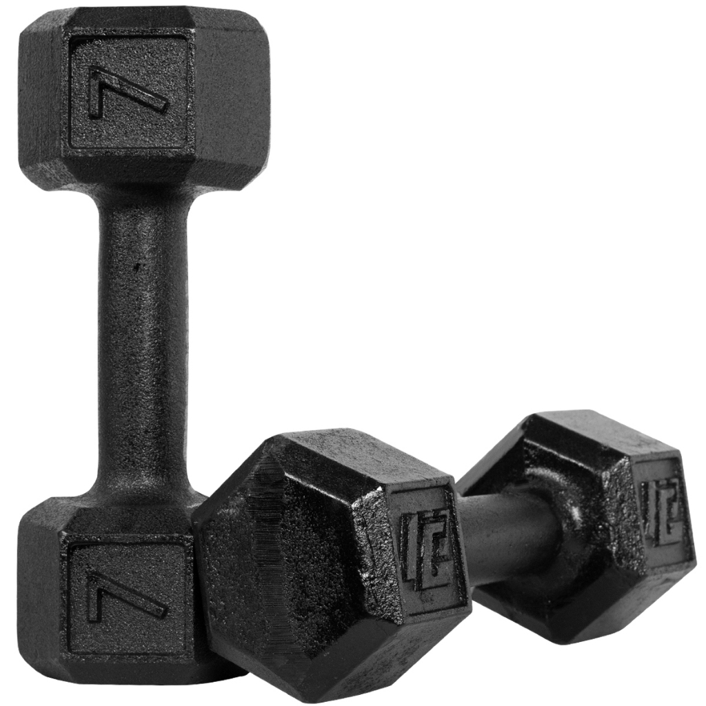 Halter Dumbell 7kg Sextavado Pintado Peso De Academia Para Treino Musculação