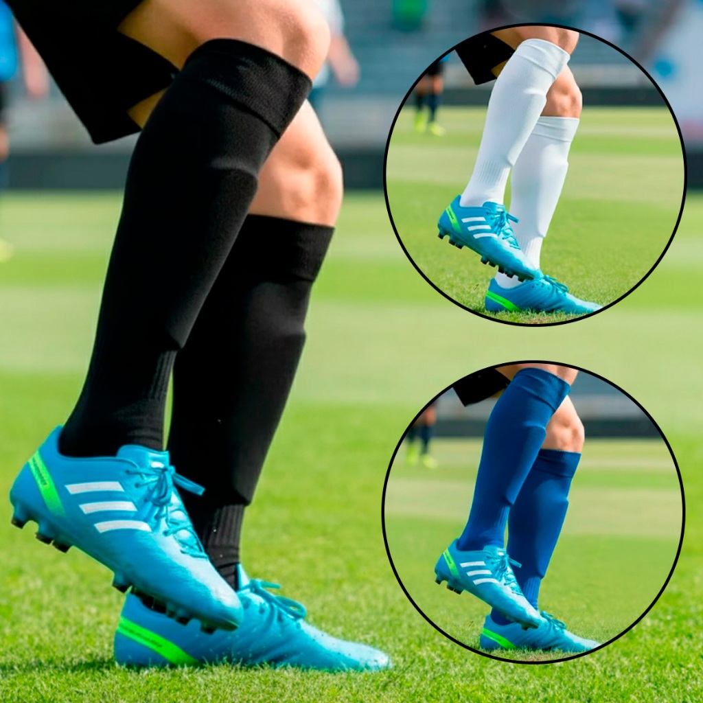 1 Par Meião de Futebol Profissional Tecido Grosso Esportivo Cano Alto Longo Jogador Adulto Esportes Treino em Oferta na Shopee