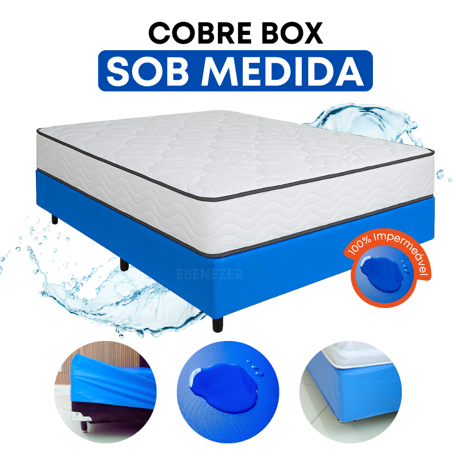 Capa Cobre Box Impermeável Solteiro, Casal, Queen E King Protetor Resistente Antialérgico Sob medida