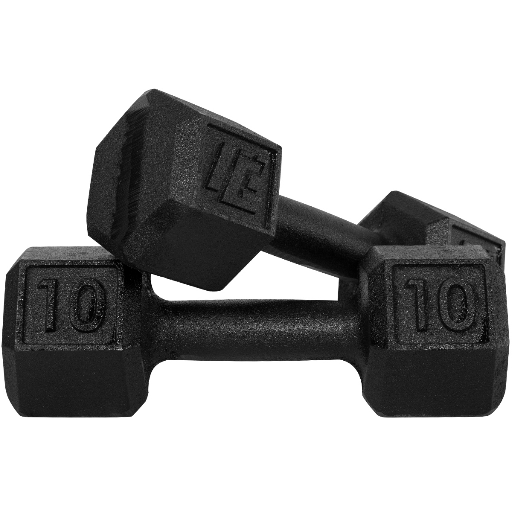 Halter Dumbell 10kg Sextavado Pintado Peso De Academia Para Treino Musculação