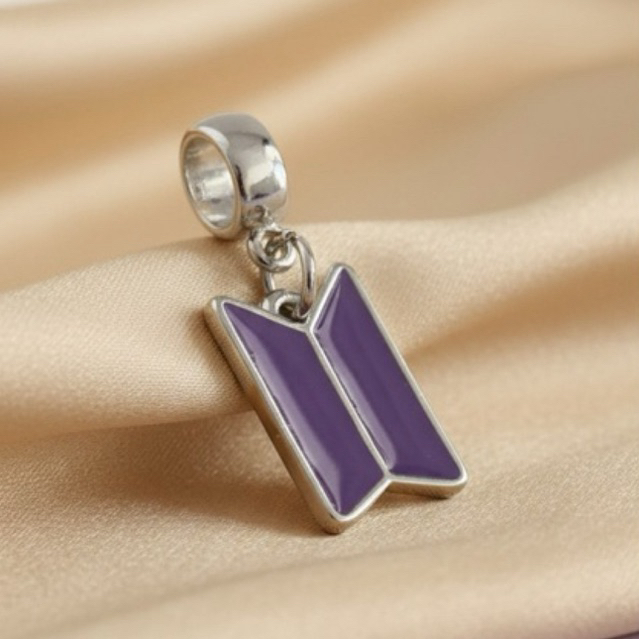 Berloque Símbolo BTS Roxo | Fanmade BTS Army | Roxo Esmaltado | Banho Prateado | Hipoalergênico