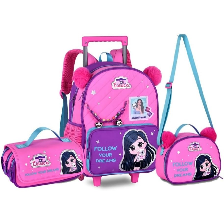 Kit Mochila Infantil Rodinhas Luluca Escolar Original 2026 em Oferta na Shopee
