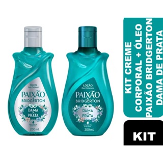 Kit Paixão & Bridgerton Dama de Prata: Óleo Corporal 200ml + Hidratante Corporal 200ml em Oferta na Shopee
