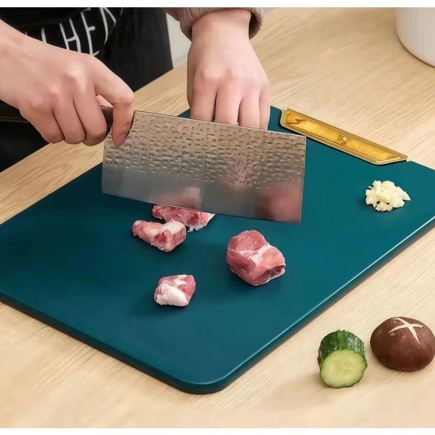 Tábua de Corte Retangular e Redonda Antibacteriana À Prova De Mofo Com Alça Anti-rachaduras Cozinha Verde Carne em Oferta na Shopee
