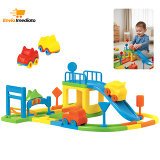 Pista De Carrinho Infantil 37 Peças Brinquedo Corrida Baby Animal Com 2 Carrinhos Rampa Montar Presente Menino em Oferta na Shopee
