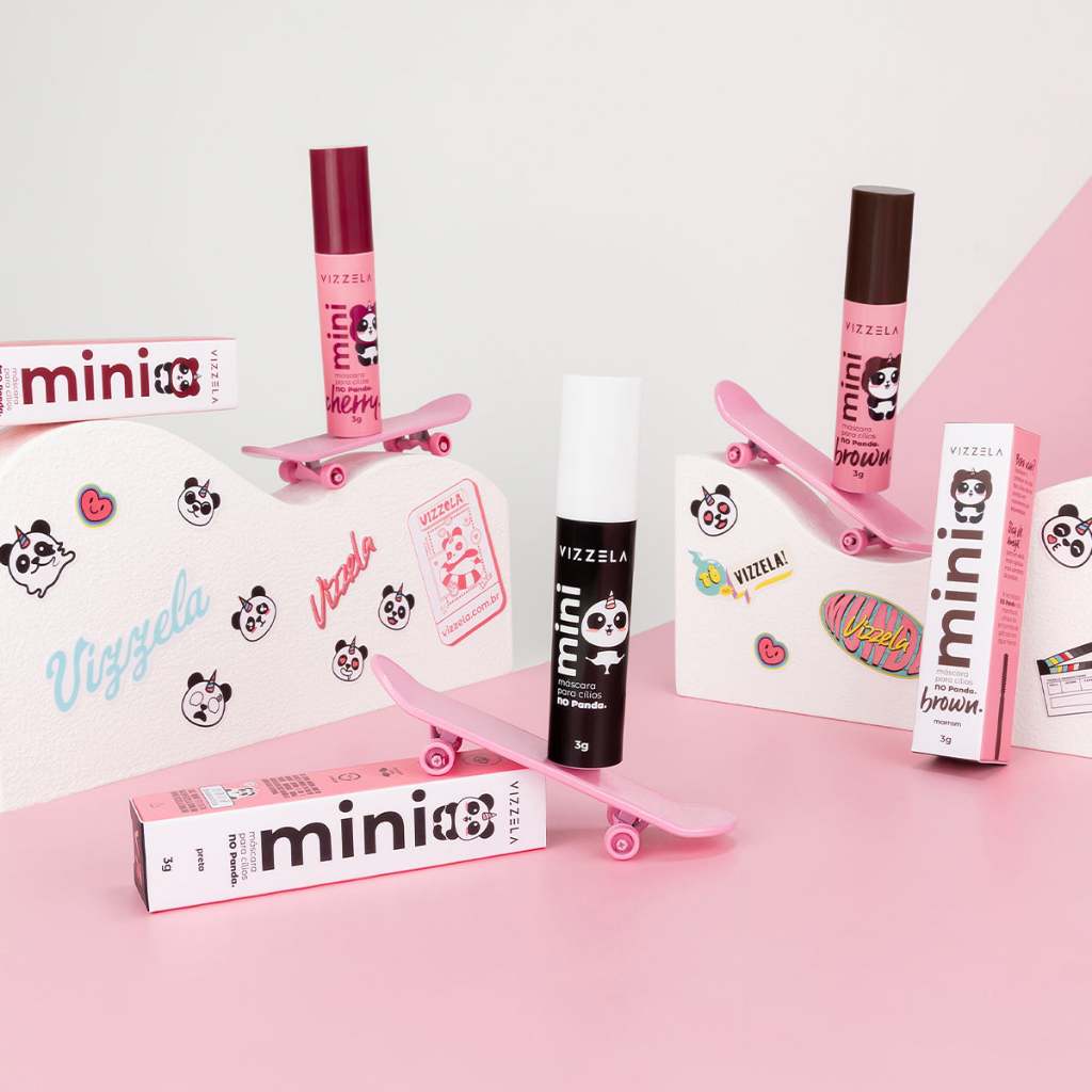 Kit 3 Mini Máscaras Cílios No Panda Volume Definição Vegano Original Vizzela em Oferta na Shopee
