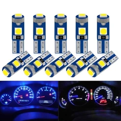 Kit 5 Lâmpadas Led T5 Pinguinho Esmagadinha 12v Branca 5w Painel Console Central Câmbio Carro