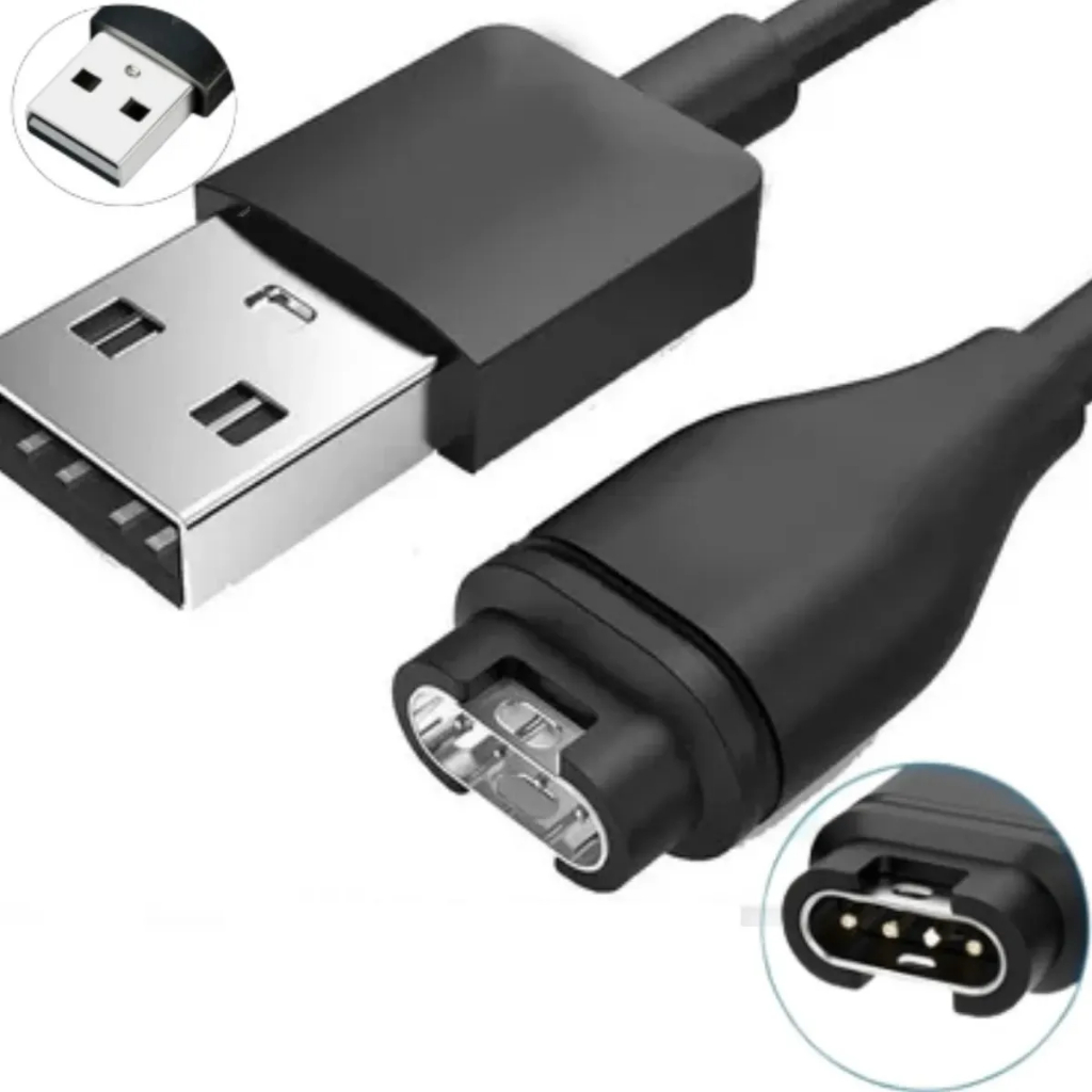 Cabo Usb Para Garmin Fenix 5 935 5x 6 6x 6s Vivoactive 3 Cor Preto em Oferta na Shopee
