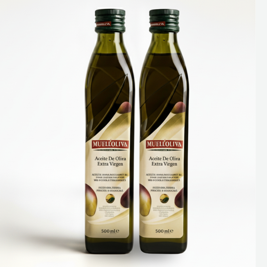 kit 2 Azeite Extra Virgem Mueloliva Clásica 500ml – Espanhol, 1ª Prensa a Frio 100% mecanica acidez <4%