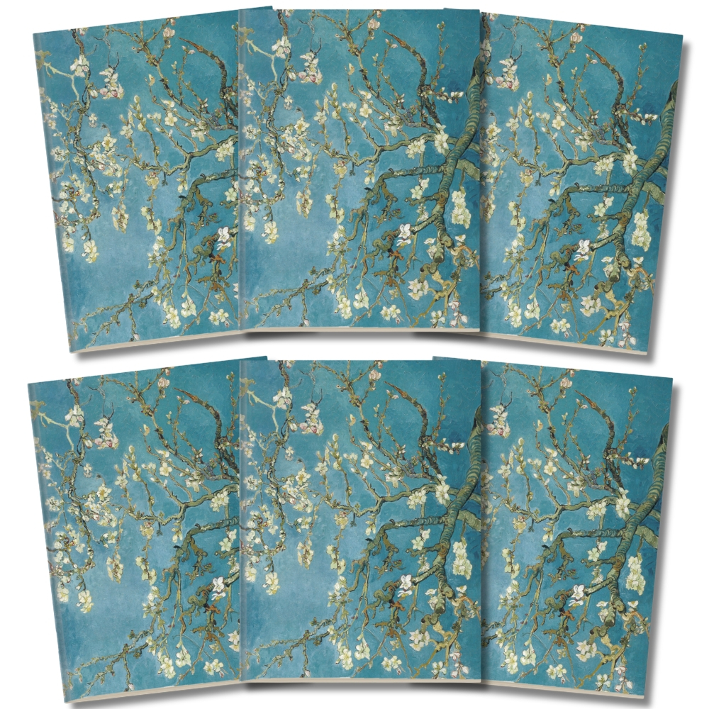 Kit Cadernetas Van Gogh Amendoeira Capa Flexível 40 Pág Pólen A5