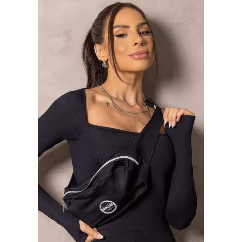 Bolsa Pochete Sunrise Preta grande Hipkini Original