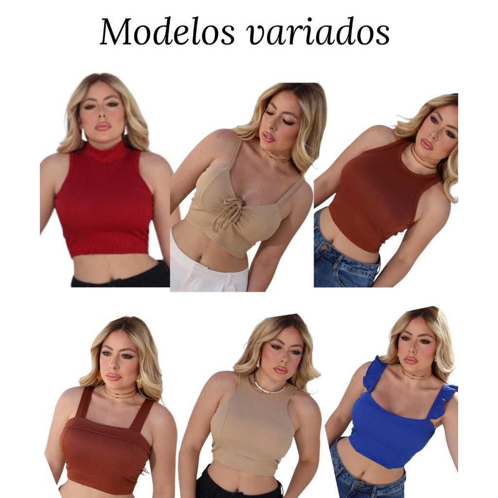 cropped feminino canelado modelos variados blusa top croped regata alça fina gola alta ultimas únidades