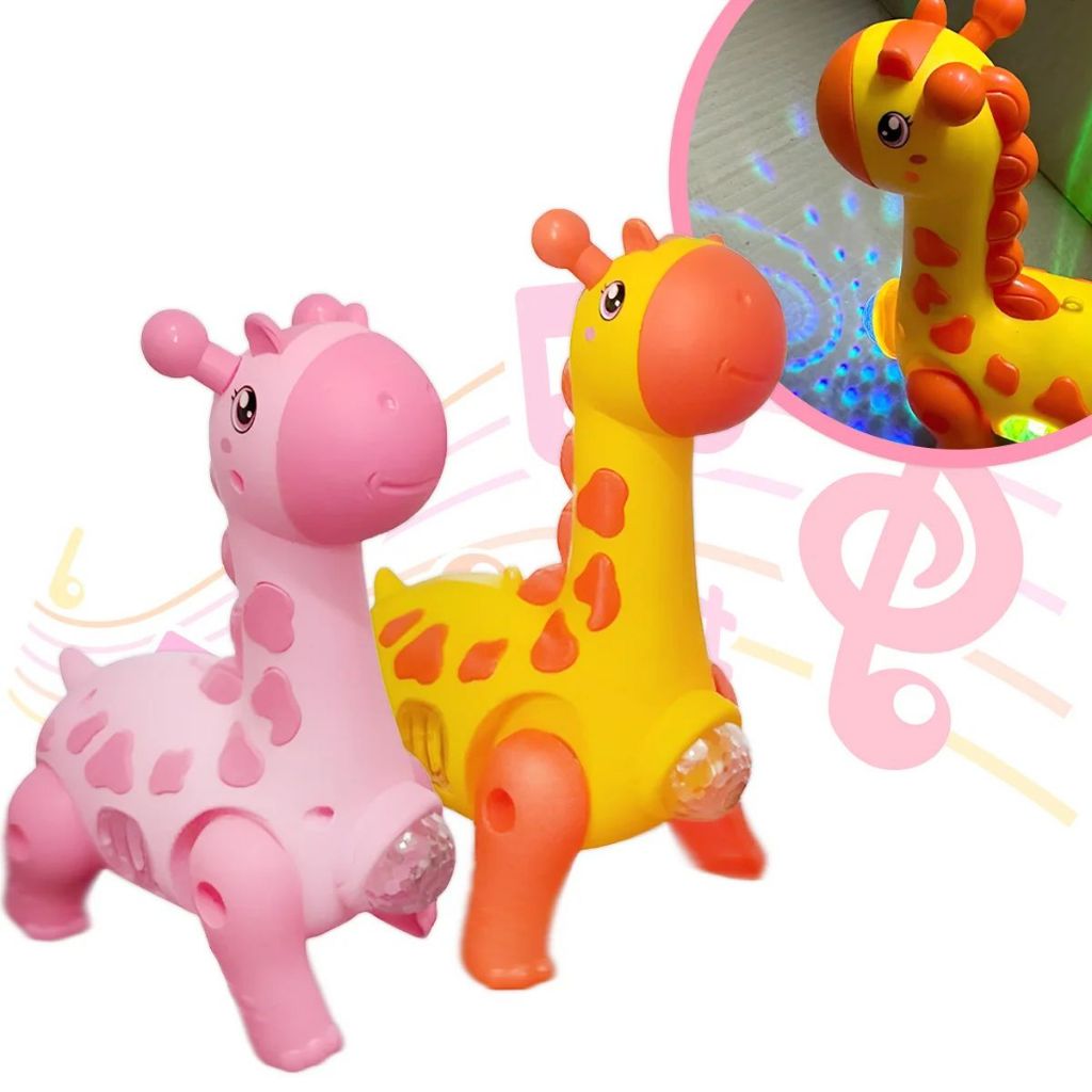 Brinquedo Girafa Elétrico Com Som Luz Movimento Bebê Interativo Promoção Selva Animal em Oferta na Shopee