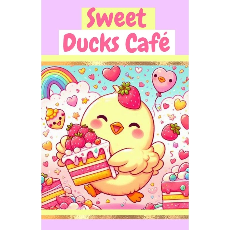 Sweet Ducks Café Livro de colorir Patinhos fofos na cafeteria para aliviar o estresse