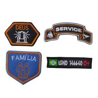 Patch Bordado Família, trono de Deus , Service e tarja COM SEU NOME - Acampamento - MANDAR O NOME RAPIDO PELO CHAT