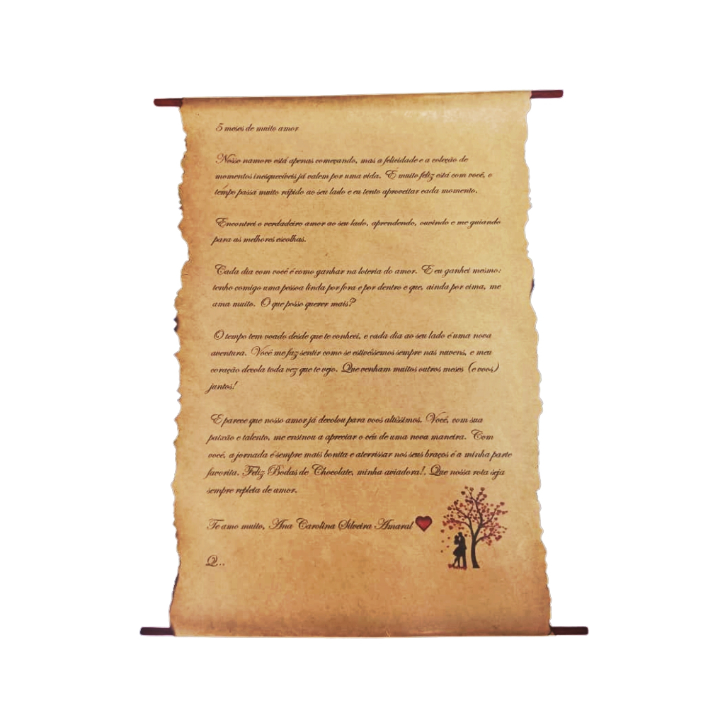 Papel pergaminho, casamento, namoro, frases, contos, mensagens, presente em Oferta na Shopee