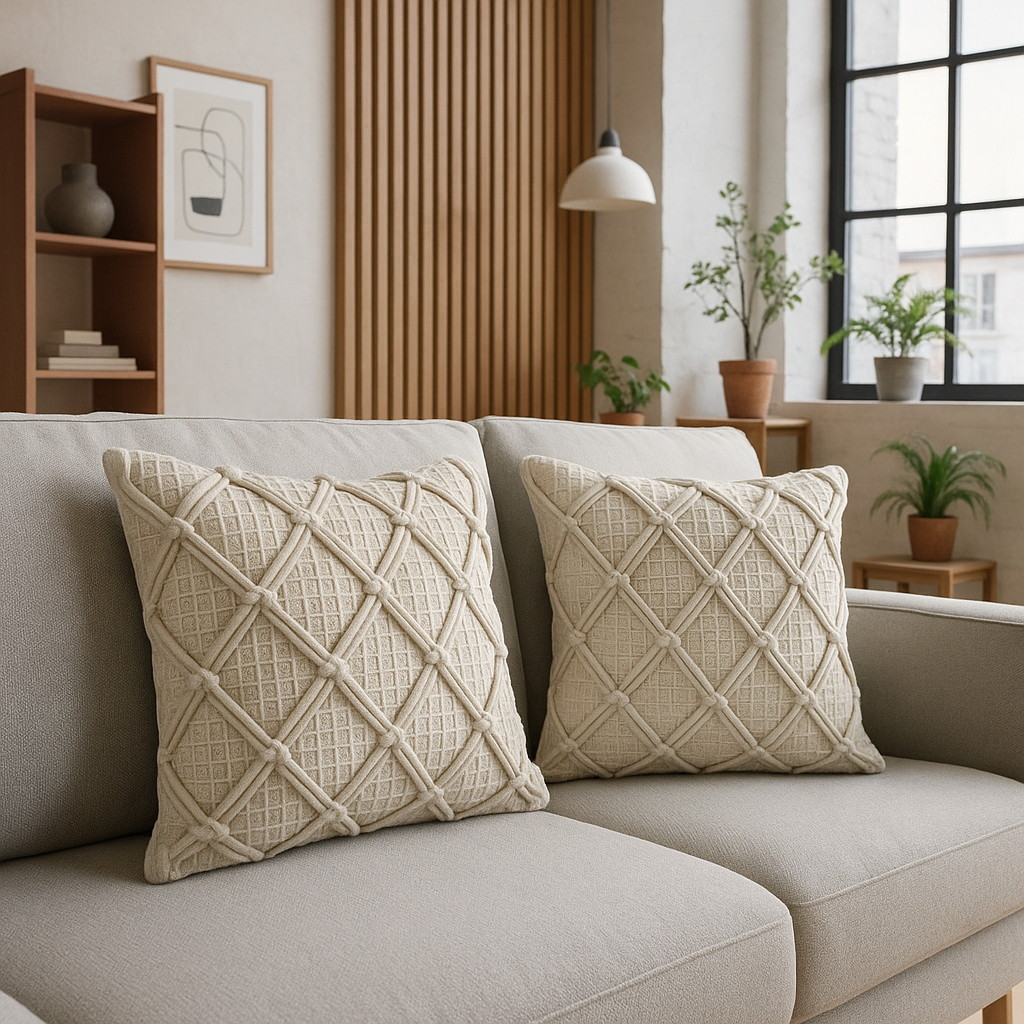 Kit 2 Capas de Almofadas Algodão Decorativas Boho Chic Trance Pompom  Artesanal Rustica Sala Sofá em Oferta na Shopee