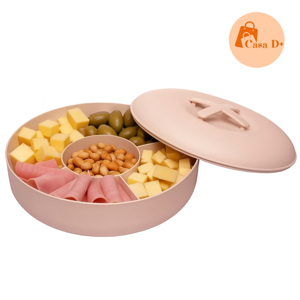 Petisqueira Redonda com Tampa e Divisórias Lyor 25cm em Oferta na Shopee