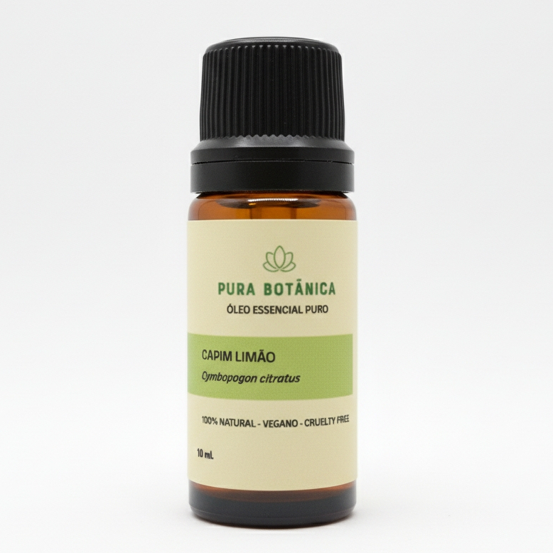 Óleo Essencial de Capim-Limão 10ml – 100% Puro - Relaxante e Refrescante - Pura Botânica