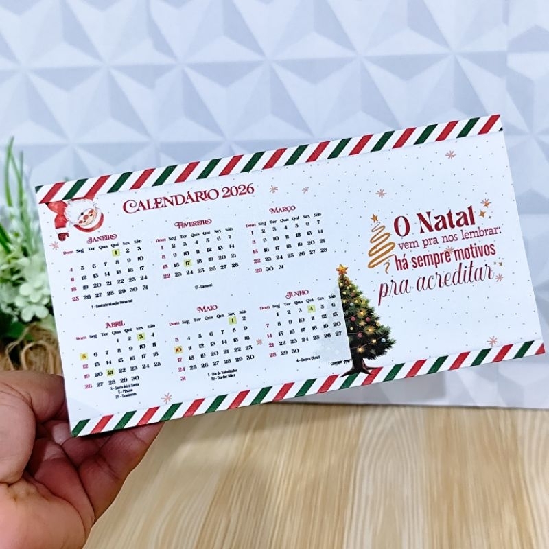 ENVIO RÁPIDO - 4 Unidades Calendário de Mesa 2026 Triangular Frases motivacionais Decoração Natal