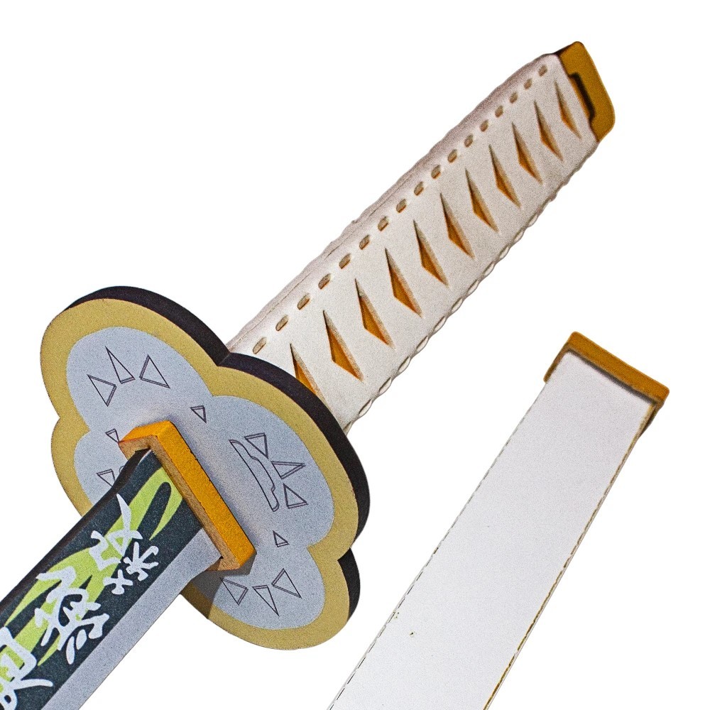 Espada de Brinquedo Nichirin em Madeira Demon Slayer / Kimetsu no Yaiba Zenitsu para Decoração ou Cosplay ou Treino em Oferta na Shopee