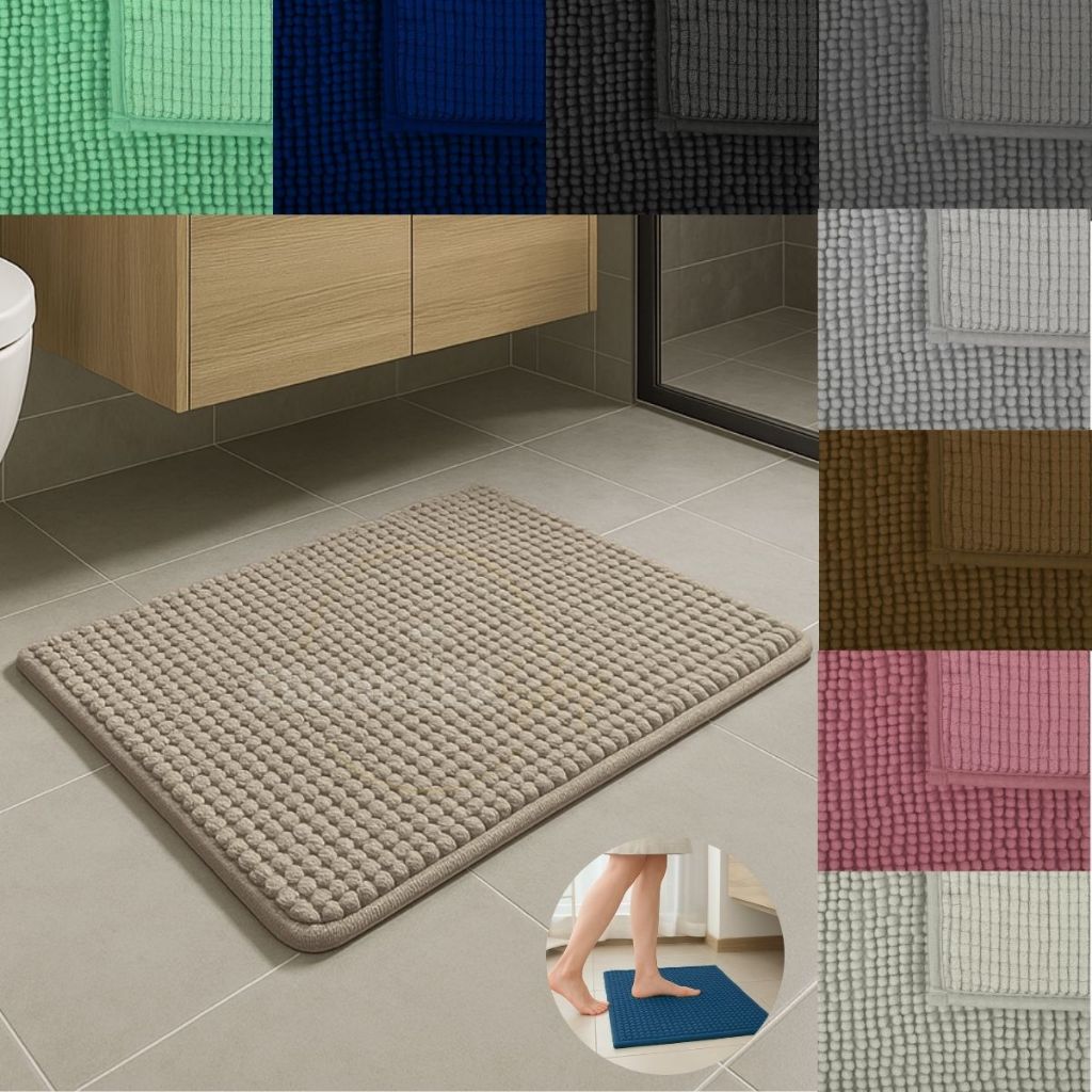 Tapete P/ Banheiro 58x38cm Popcorn Bolinha Super Macio Absorvente Antiderrapante Resistente Premium