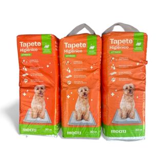 Kit Tapete Higienico Cítrico Meau Pet 80x60 Cães Super Absorvente Com Camada Extra Promoção em Oferta na Shopee
