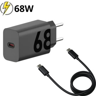 Carregador 68W Tipo C A53 A54 A55 A73 S20 Fe S21 S23 Redmi Note 12 Poco X5 Pro carregador PD (power delivery)