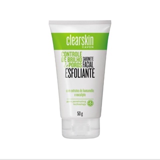 Sabonete facial esfoliante controle de oleosidade e poros obstruídos Clearskin Avon 50g em Oferta na Shopee