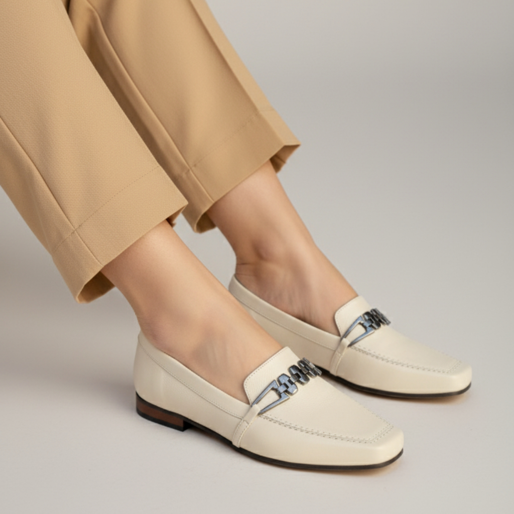Mocassim Loafer Feminino em Couro Legítimo Premium Confortável Elegante Eventos Trabalho Salto Baixo