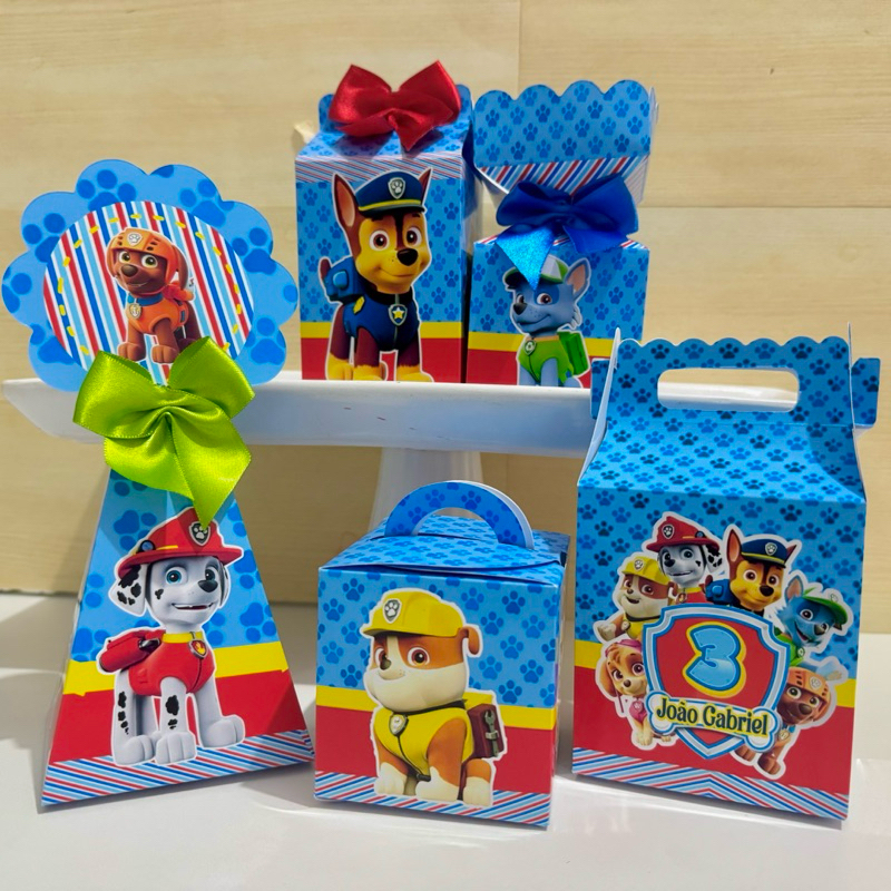 Kit Personalizados Patrulha Canina para Festa Infantil Mimo/ Papelaria/ Caixinhas/ aniversário em Oferta na Shopee