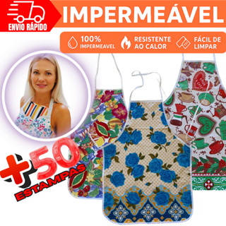 Avental Impermeável De Cozinha Estampado Térmico Resistente ao Calor A prova De Água Fácil Limpeza em Oferta na Shopee