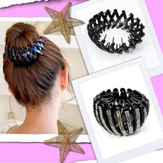 Moda Feminina Bun Clipe De Veludo Cabelo Rabo De Cavalo Fivela Grampo De Garra Ninho De Pássaro em Oferta na Shopee