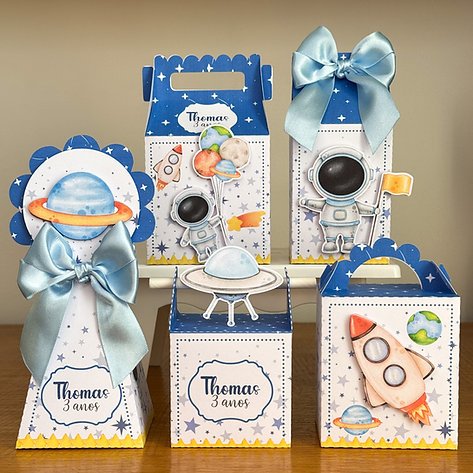 KIT CAixinhas ASTRONAUTA MENINO Personalizado Lembrancinhas Aniversário Caixinha Personalizadas