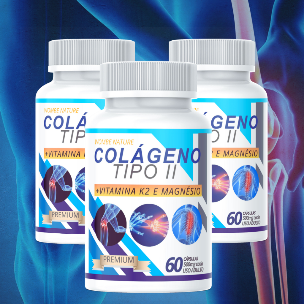 Colágeno Tipo II com Vitaminas - 60 cápsulas - Envío Imediato