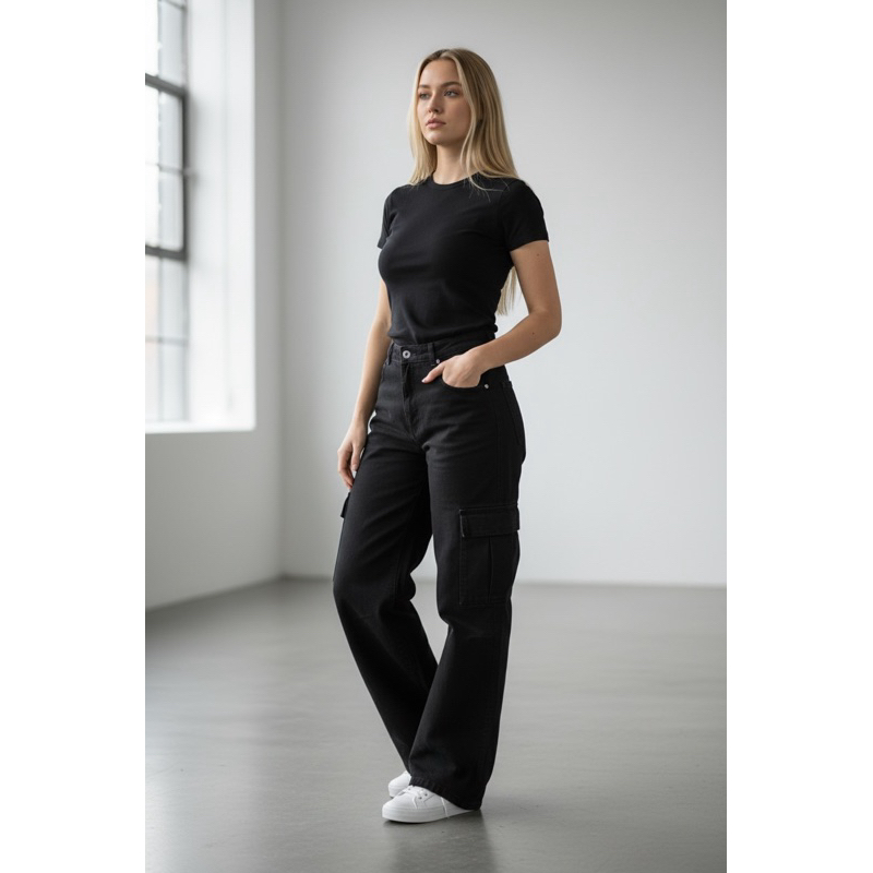 calça cargo feminina e vários cores disponíveis super tendência cintura alta empina bumbum em Oferta na Shopee