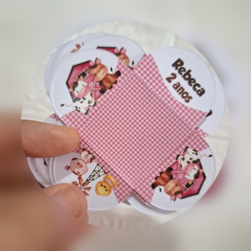 50, 100 Forminhas Personalizadas para doces festas aniversário Lembrancinhas - Fazendinha Rosa