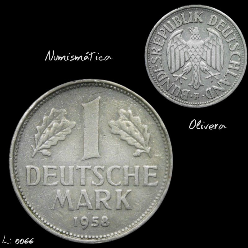 L.: 0066 - Moeda antiga Alemanha 1 marco.