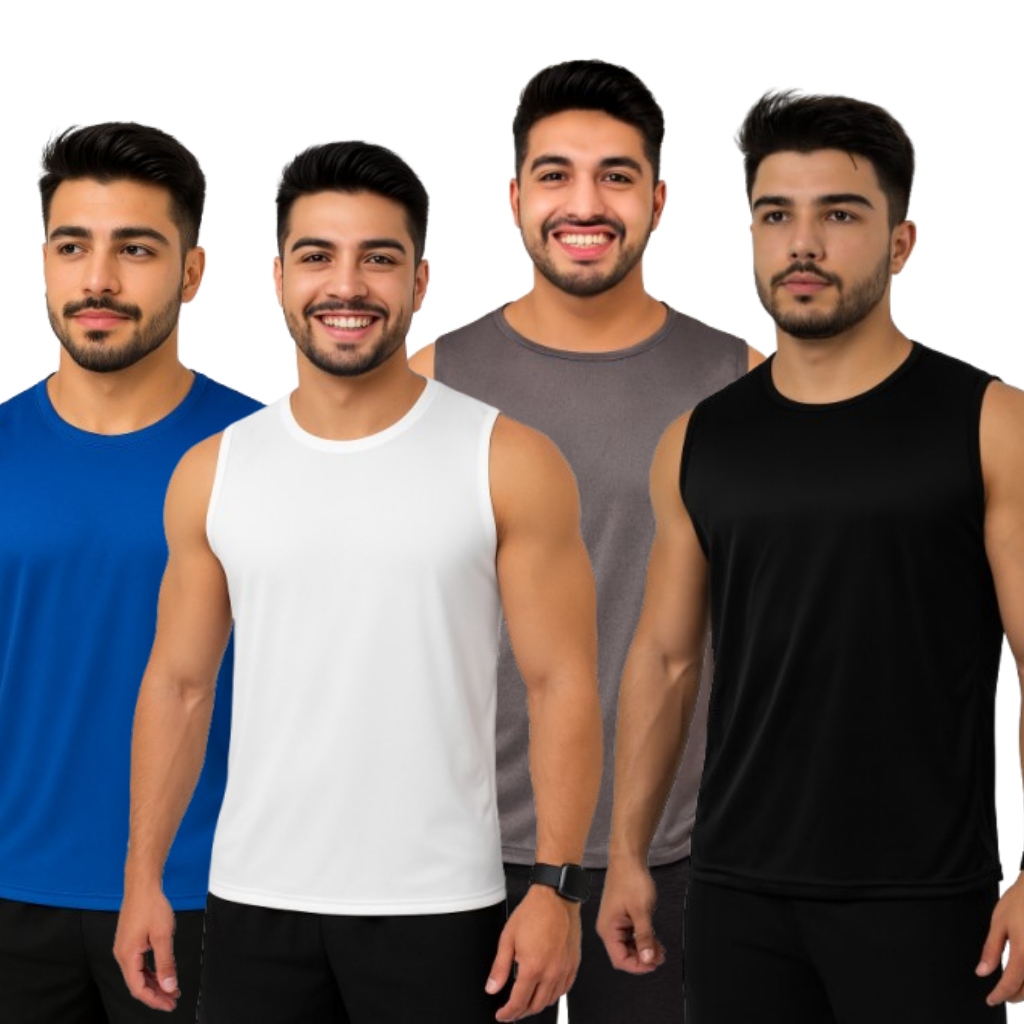 Regata masculina dry fit academia, corrida e treino com conforto secagem rápida