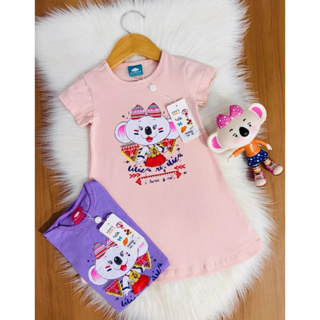 Vestido Feminino Infantil Baby Look Menina Malha Confortável 2 A 12 Anos em Oferta na Shopee