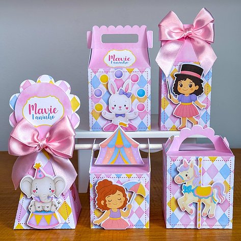 KIT FESTA Circo Encantado Personalizado Lembrancinhas Aniversário Caixinha Personalizadas