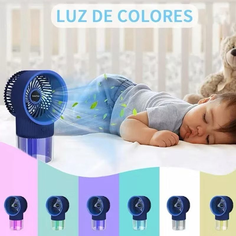 Mini Ar-Condicionado Portátil–Super Silencioso e Recarregável，Ideal para Casa, Escritório e Viagem
