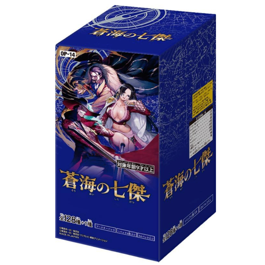 BANDAI ONE PIECE CARD GAME BOOSTER pack Os Sete Senhores Da Guerra OP-14 (Caixa Selada De Fábrica) Pacote Com 24 Incluídos