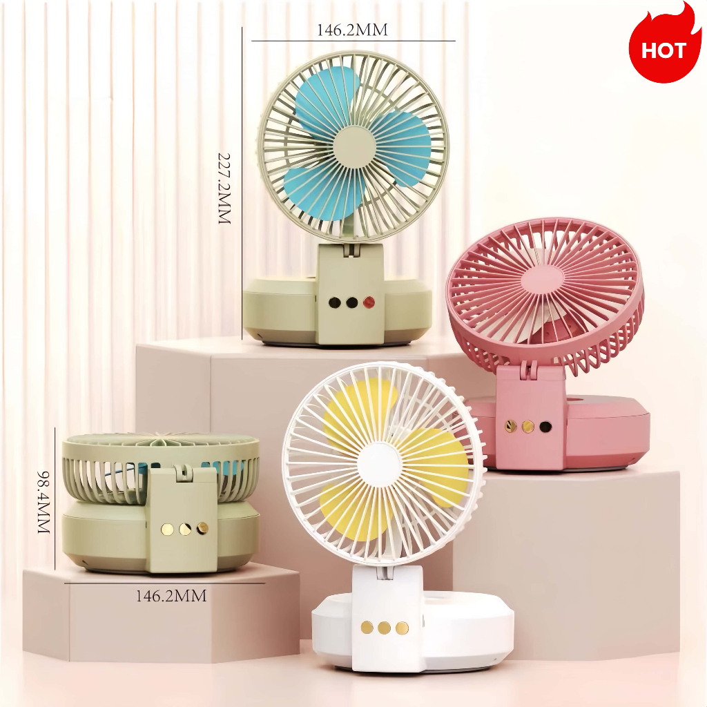🔥Mini Ventilador Ajustável 360°–Premium Dobrável–Portátil  Para Casa, Escritório e Viagem em Oferta na Shopee