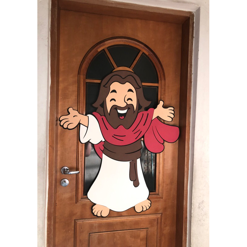 PAINEL DECORAÇÃO ENFEITE JESUS EM EVA 100 CM BANNER DECORATIVO 1M em Oferta na Shopee