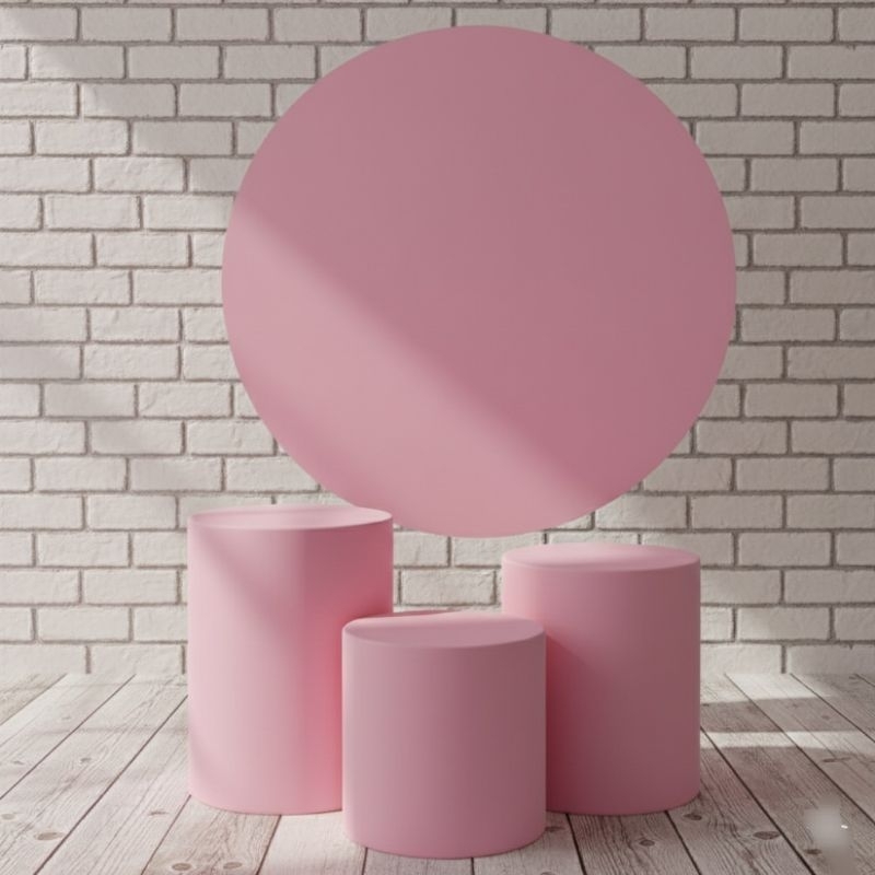 Kit Capa Painel Redondo 1,50 + Trio de Capas para Cilindros Festas Aniversario Cores Lindas  - ENVIO IMEDIATO em Oferta na Shopee