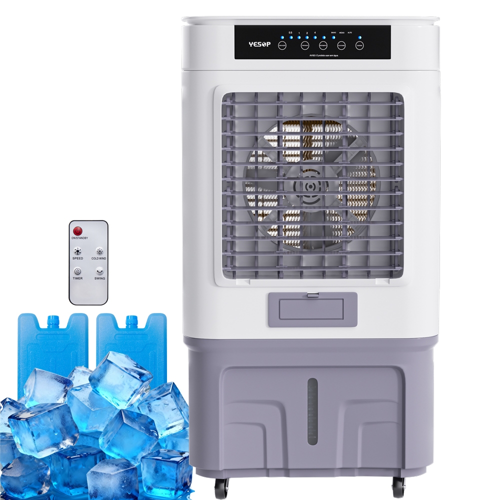 Climatizador de Ar Yesop Portátil Potente 60 Litros, 350W, Com controle remoto Branco/Cinza