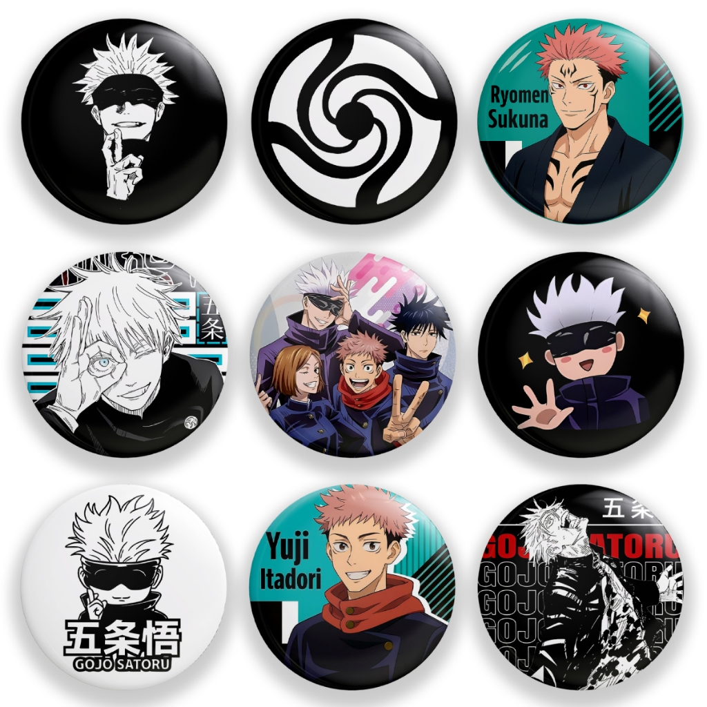 Kit Bottons Personalizados Otaku Jujutsu Kaisen (3, 5, 10 bottons) | Monte o seu kit em Oferta na Shopee