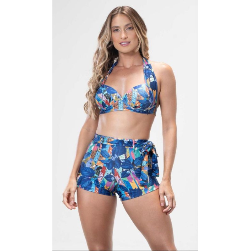 Biquíni Short Suquini Top Com Bojo Frente Única Envio 24hrs